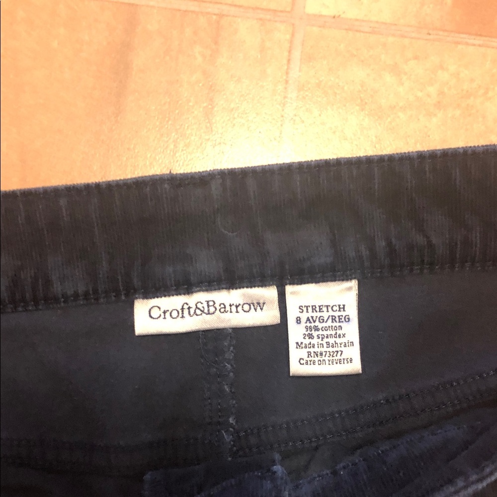 Croft & Barrow Navy Corduroy Pants - Picture 2 of 8